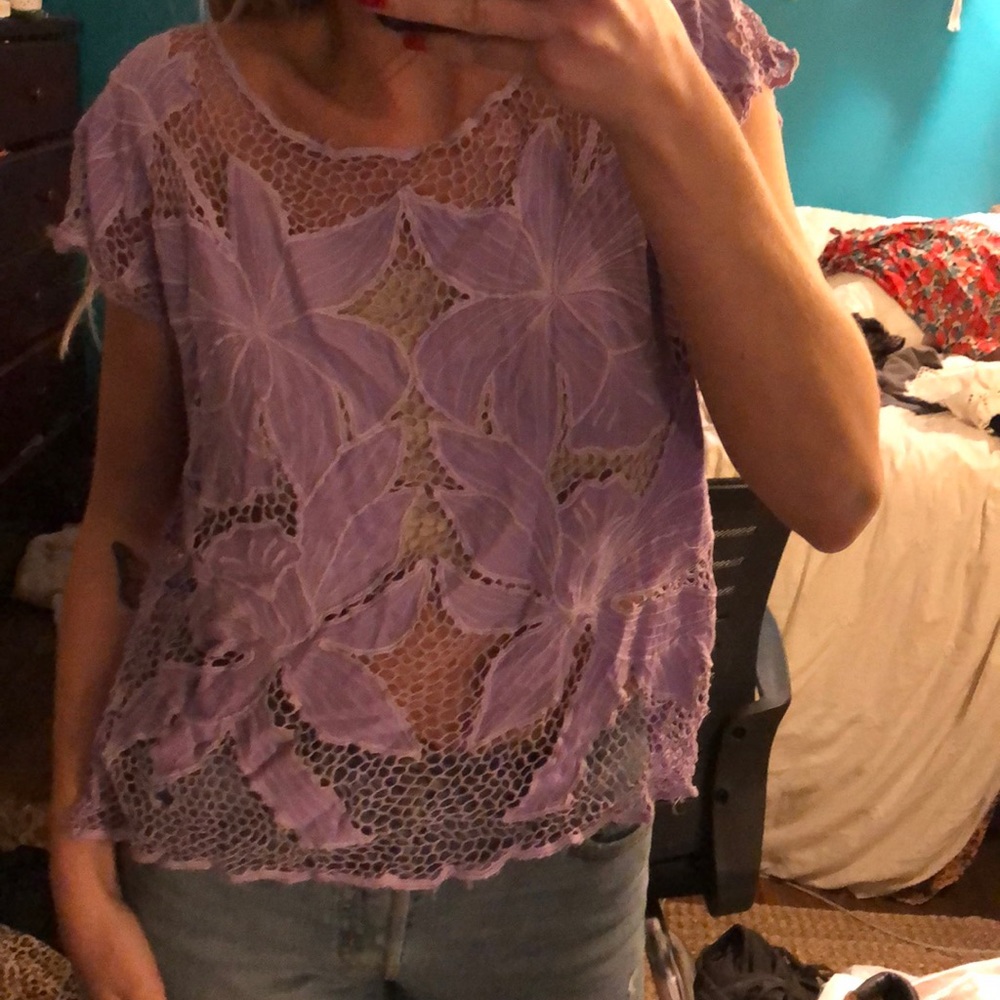 Floral lace t shirt